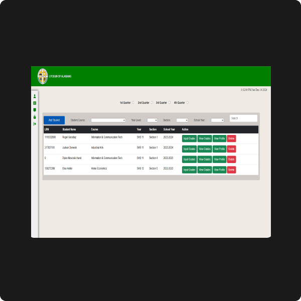 Grade Viewing System